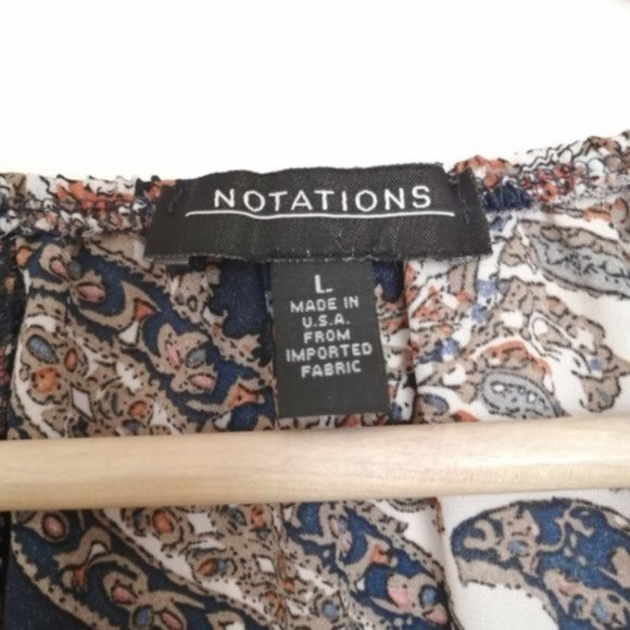 Notations Black and Pink Printed Pattern ¾ Sleeve Blouse - Picture 4 of 9